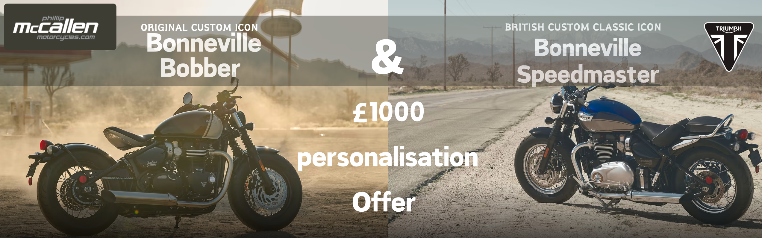 Customise Your Ride at Phillip McCallen Motorcycles: £1000 Personalisation Offer for Bobber and Speedmaster