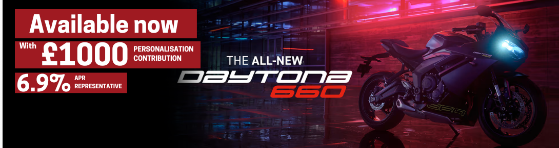 Game On! The New Daytona 660 Is Ready to Take on the Road – Now with £1,000 Personalisation Contribution.