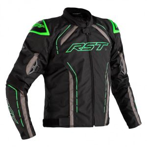 RST S-1 CE Textile Jacket - Black / Grey / Neon Green